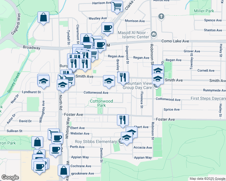 map of restaurants, bars, coffee shops, grocery stores, and more near 612 Cottonwood Avenue in Coquitlam