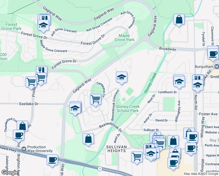 map of restaurants, bars, coffee shops, grocery stores, and more near 9149 Saturna Drive in Burnaby