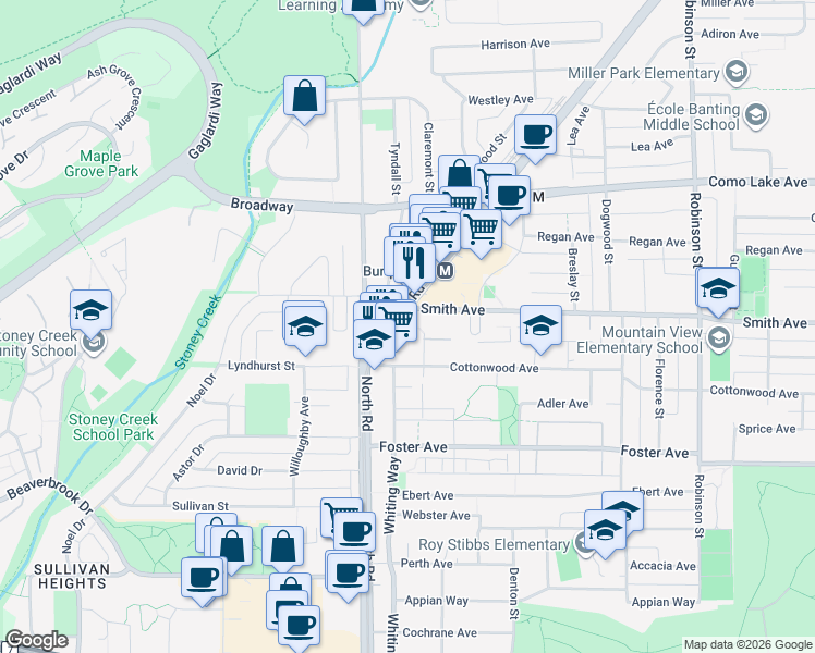 map of restaurants, bars, coffee shops, grocery stores, and more near 511 Clarke Road in Coquitlam