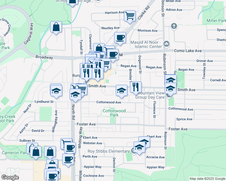 map of restaurants, bars, coffee shops, grocery stores, and more near 600 Smith Avenue in Coquitlam