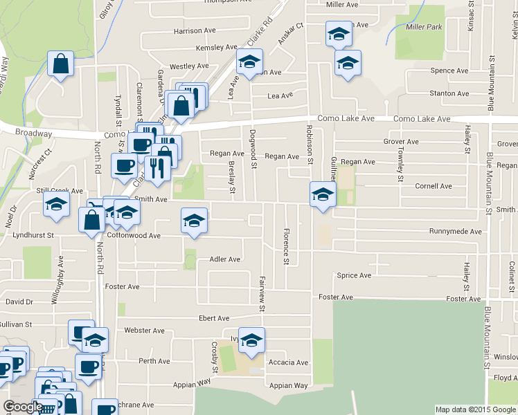 map of restaurants, bars, coffee shops, grocery stores, and more near 640 Smith Avenue in Coquitlam