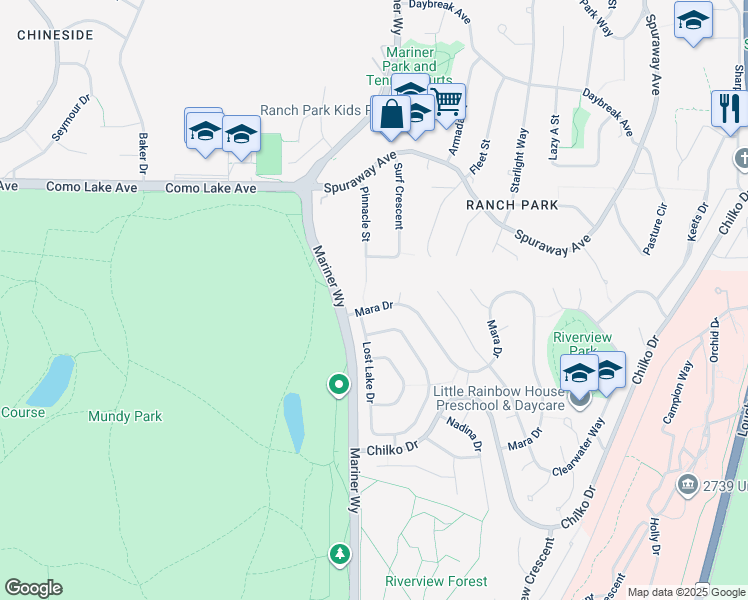 map of restaurants, bars, coffee shops, grocery stores, and more near 2713 Mara Drive in Coquitlam
