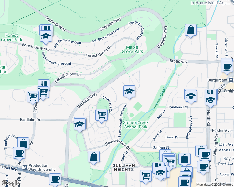map of restaurants, bars, coffee shops, grocery stores, and more near 9148 Saturna Drive in Burnaby