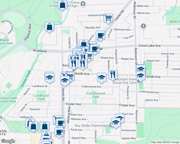 map of restaurants, bars, coffee shops, grocery stores, and more near 551 Emerson Street in Coquitlam