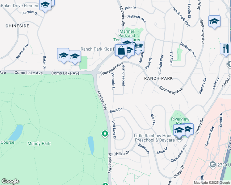 map of restaurants, bars, coffee shops, grocery stores, and more near 2959 Pinnacle Street in Coquitlam