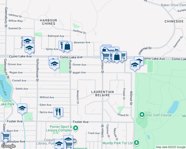map of restaurants, bars, coffee shops, grocery stores, and more near 1840 Regan Avenue in Coquitlam