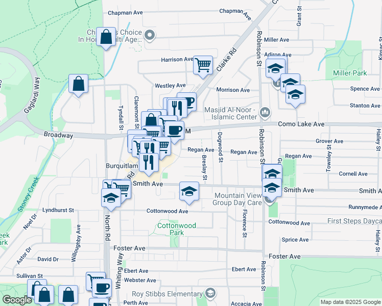 map of restaurants, bars, coffee shops, grocery stores, and more near in Coquitlam