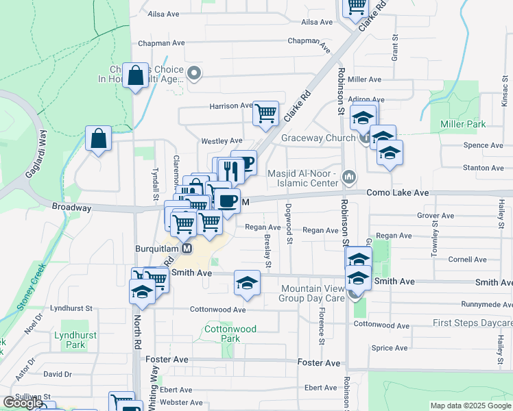 map of restaurants, bars, coffee shops, grocery stores, and more near 618 Como Lake Avenue in Coquitlam