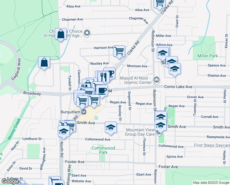 map of restaurants, bars, coffee shops, grocery stores, and more near 618 Como Lake Avenue in Coquitlam