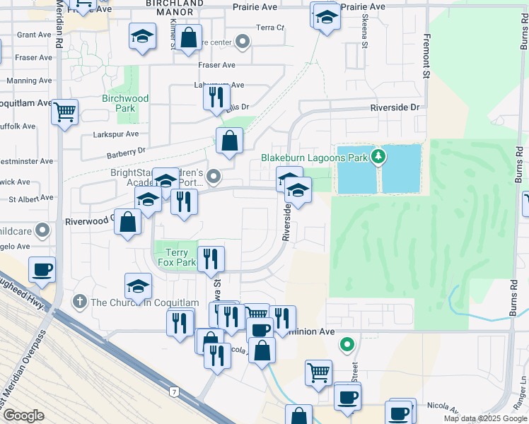 map of restaurants, bars, coffee shops, grocery stores, and more near 2757 Lurio Crescent in Port Coquitlam