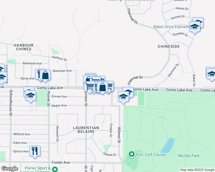 map of restaurants, bars, coffee shops, grocery stores, and more near 1967 Como Lake Avenue in Coquitlam