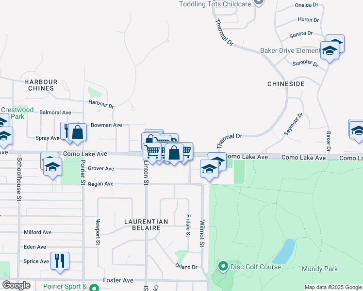 map of restaurants, bars, coffee shops, grocery stores, and more near 1987 Custer Court in Coquitlam