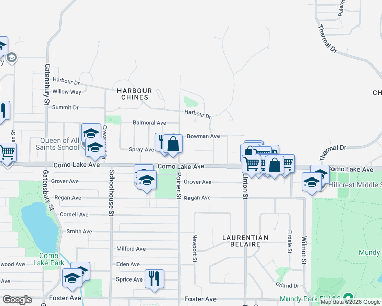 map of restaurants, bars, coffee shops, grocery stores, and more near 1740 Shannon Court in Coquitlam