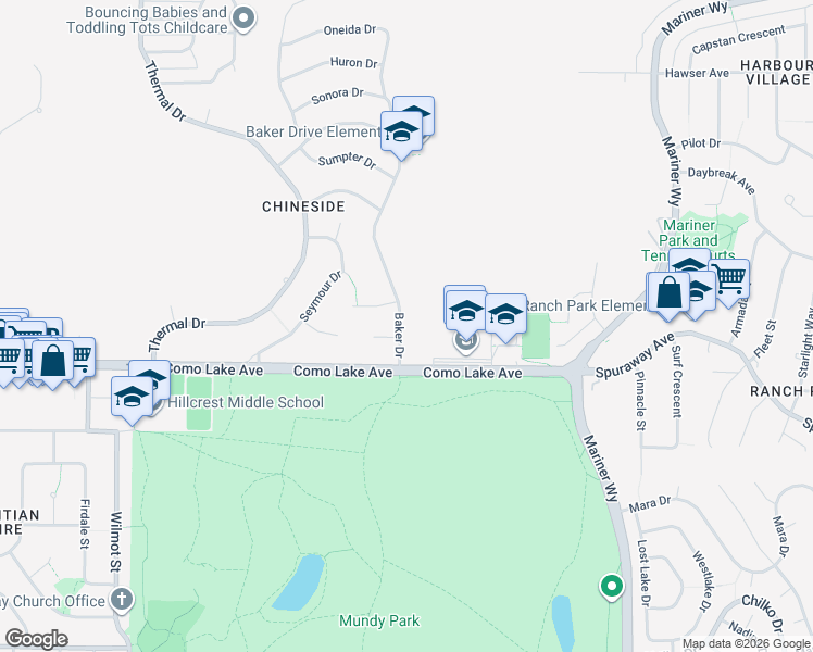 map of restaurants, bars, coffee shops, grocery stores, and more near 813 Baker Drive in Coquitlam
