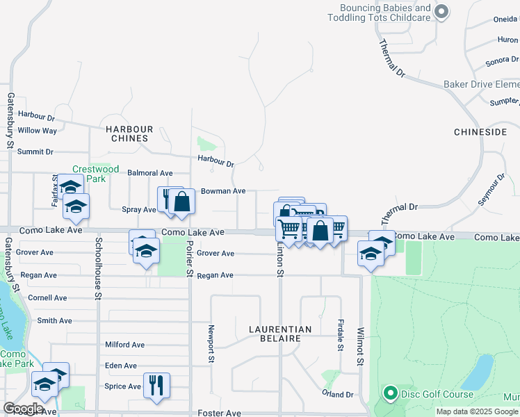 map of restaurants, bars, coffee shops, grocery stores, and more near 1851 Masset Court in Coquitlam