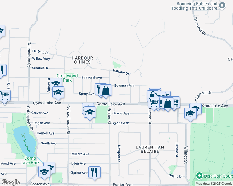 map of restaurants, bars, coffee shops, grocery stores, and more near 1741 Shannon Court in Coquitlam