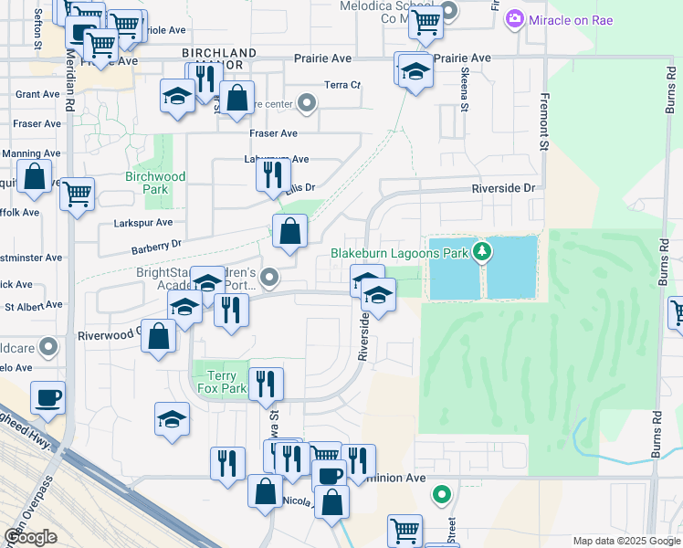 map of restaurants, bars, coffee shops, grocery stores, and more near 1055 Riverwood Gate in Port Coquitlam
