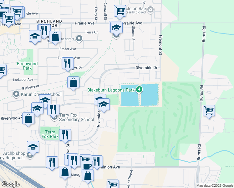 map of restaurants, bars, coffee shops, grocery stores, and more near 2915 Elbow Place in Port Coquitlam