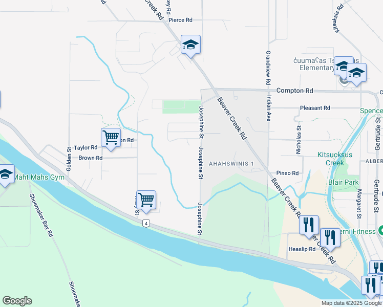 map of restaurants, bars, coffee shops, grocery stores, and more near 5114 Josephine Street in Port Alberni