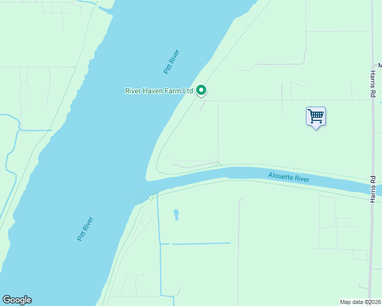 map of restaurants, bars, coffee shops, grocery stores, and more near 14499 Charlier Road in Pitt Meadows