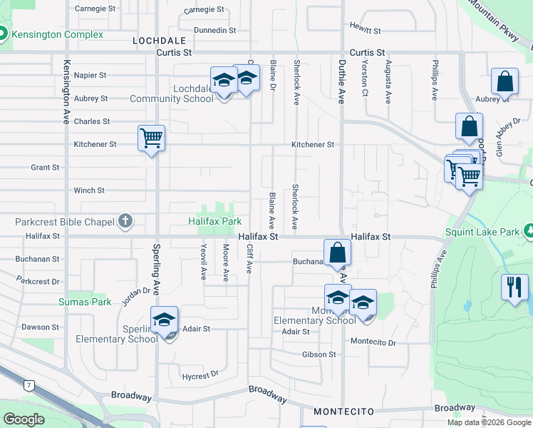 map of restaurants, bars, coffee shops, grocery stores, and more near 1707 Blaine Avenue in Burnaby