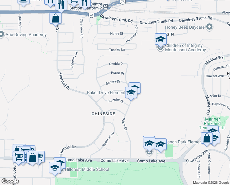 map of restaurants, bars, coffee shops, grocery stores, and more near 918 Baker Drive in Coquitlam