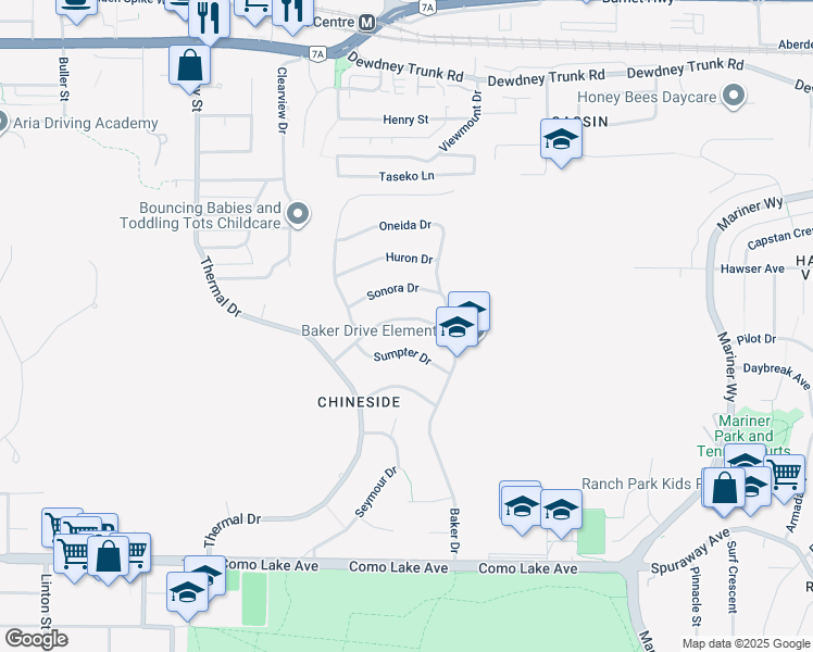 map of restaurants, bars, coffee shops, grocery stores, and more near 914 Baker Drive in Coquitlam