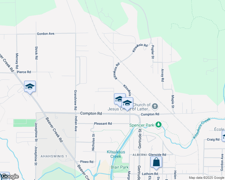 map of restaurants, bars, coffee shops, grocery stores, and more near 5450 Tomswood Road in Port Alberni