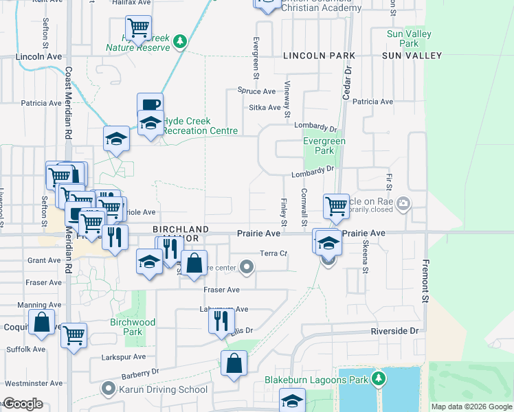 map of restaurants, bars, coffee shops, grocery stores, and more near 1088 Kenward Place in Port Coquitlam