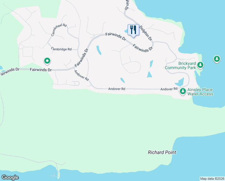 map of restaurants, bars, coffee shops, grocery stores, and more near 2568 Andover Road in Nanoose Bay