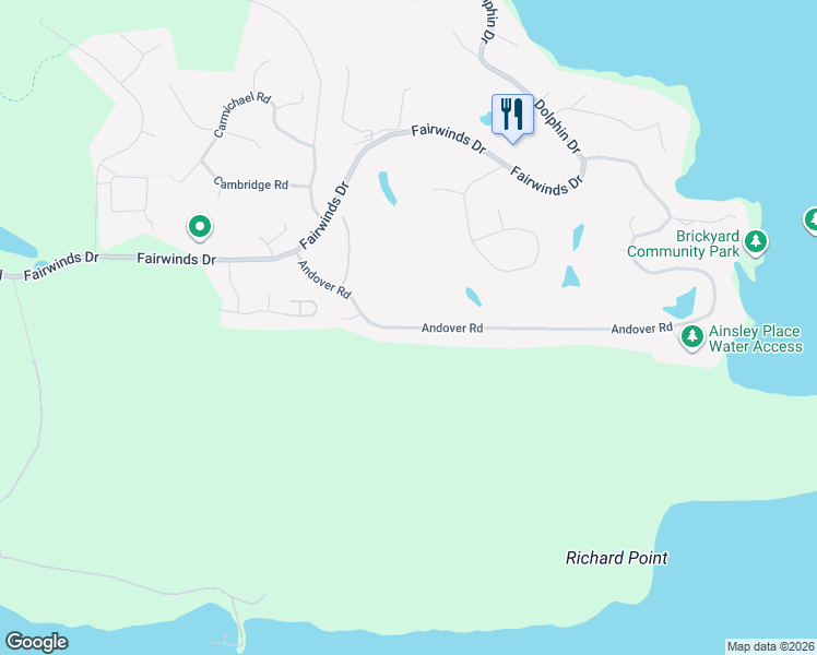 map of restaurants, bars, coffee shops, grocery stores, and more near 2590 Andover Road in Nanoose Bay