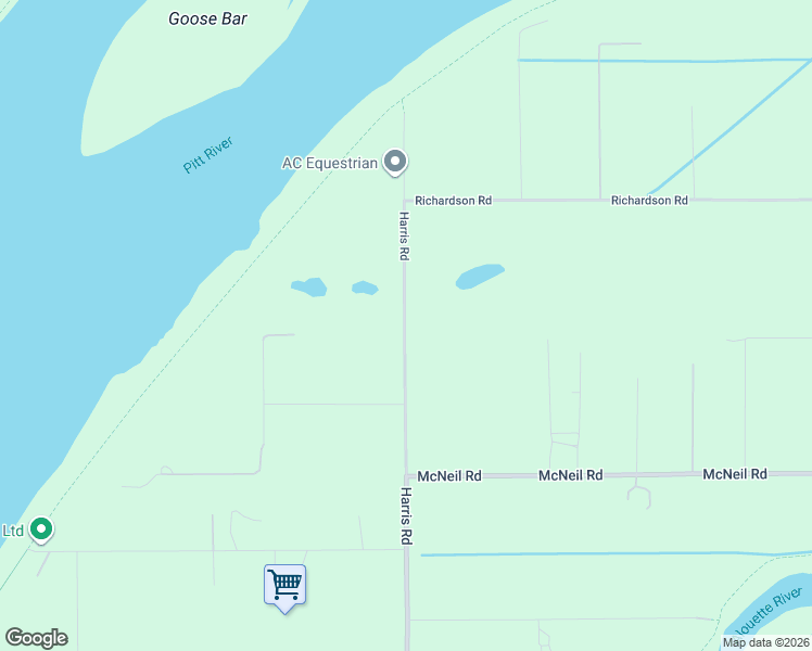 map of restaurants, bars, coffee shops, grocery stores, and more near 15022 Harris Road in Pitt Meadows