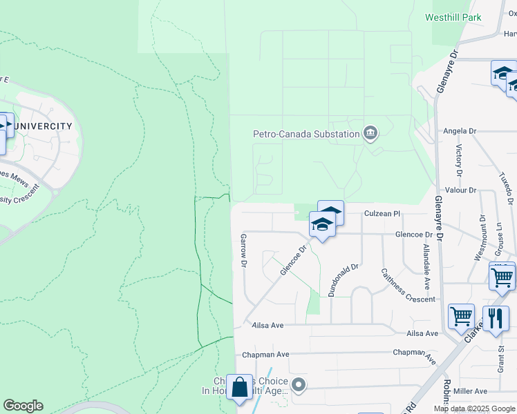 map of restaurants, bars, coffee shops, grocery stores, and more near 640 Foress Drive in Port Moody