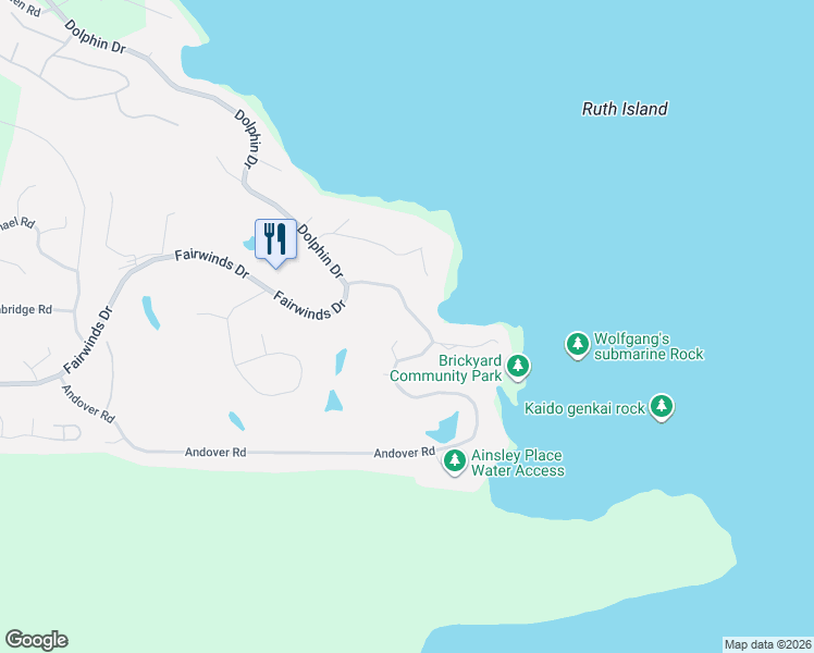 map of restaurants, bars, coffee shops, grocery stores, and more near 2340 Avondale Place in Nanoose Bay