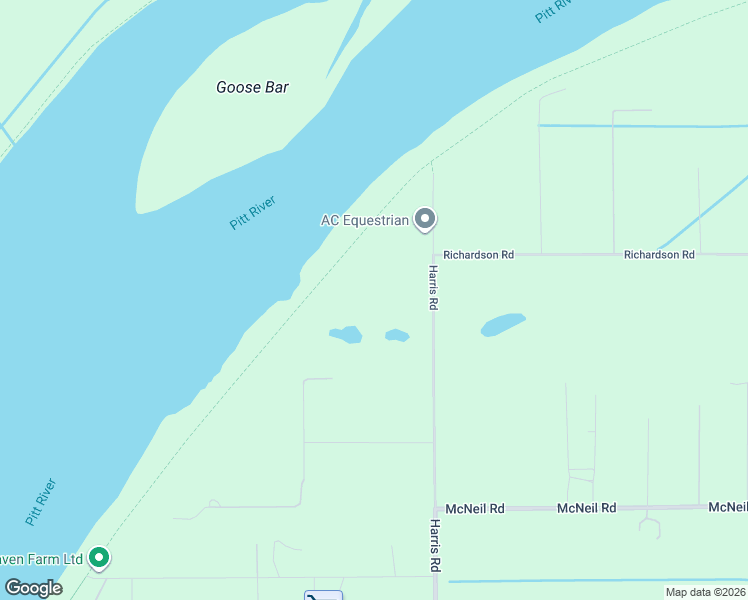 map of restaurants, bars, coffee shops, grocery stores, and more near 15145 Harris Road in Pitt Meadows