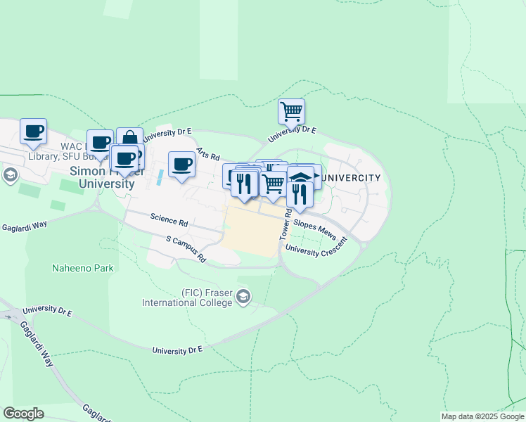 map of restaurants, bars, coffee shops, grocery stores, and more near 9009 Cornerstone Mews in Burnaby