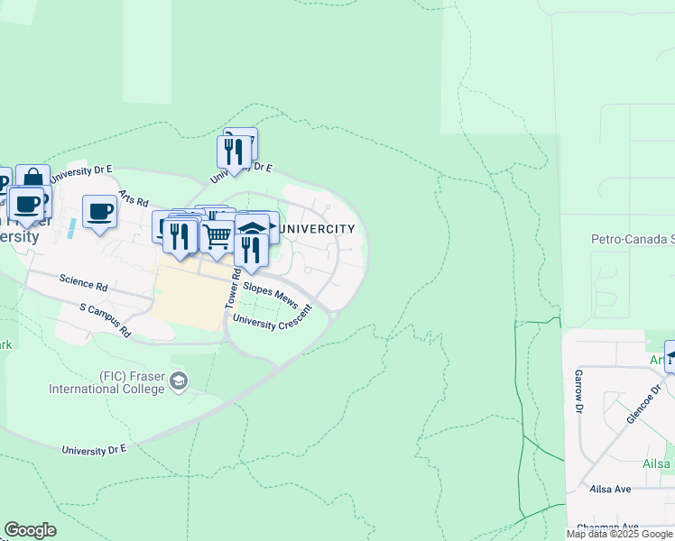map of restaurants, bars, coffee shops, grocery stores, and more near in Burnaby