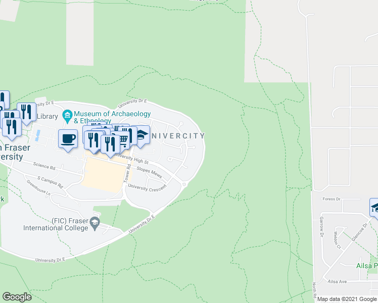 map of restaurants, bars, coffee shops, grocery stores, and more near in Burnaby