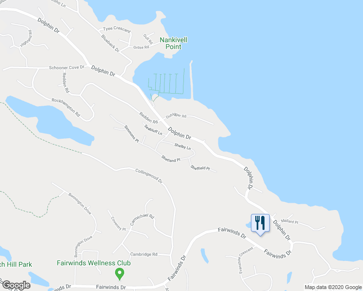 map of restaurants, bars, coffee shops, grocery stores, and more near 3541 Shelby Lane in Nanoose Bay