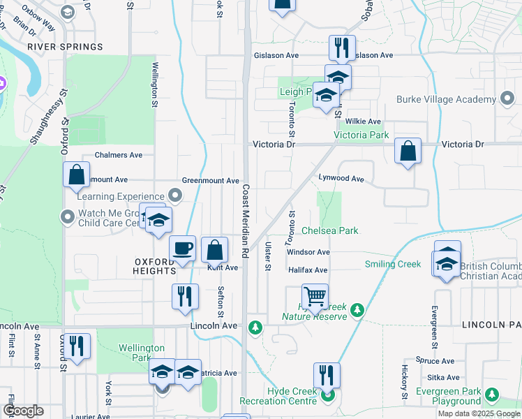 map of restaurants, bars, coffee shops, grocery stores, and more near in Port Coquitlam