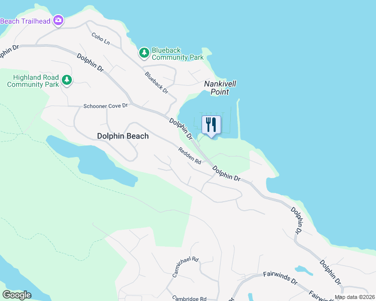map of restaurants, bars, coffee shops, grocery stores, and more near 3483 Redden Road in Nanoose Bay