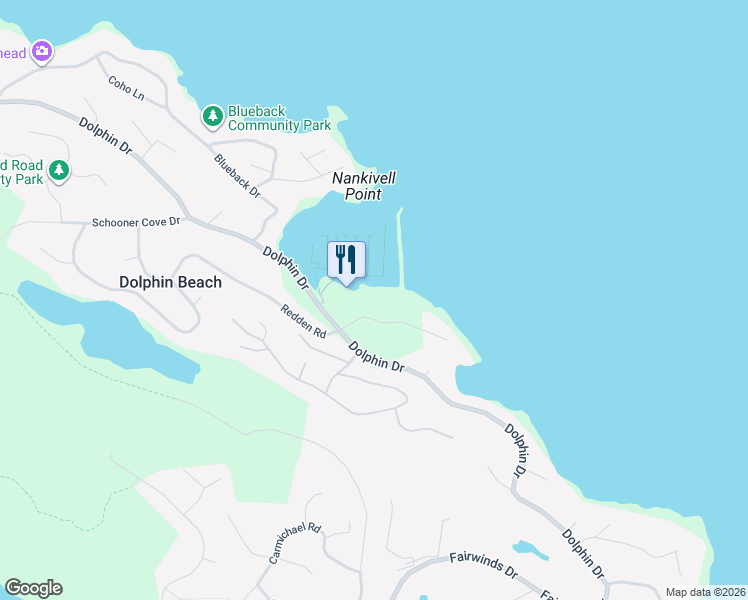 map of restaurants, bars, coffee shops, grocery stores, and more near 3555 Outrigger Road in Nanoose Bay