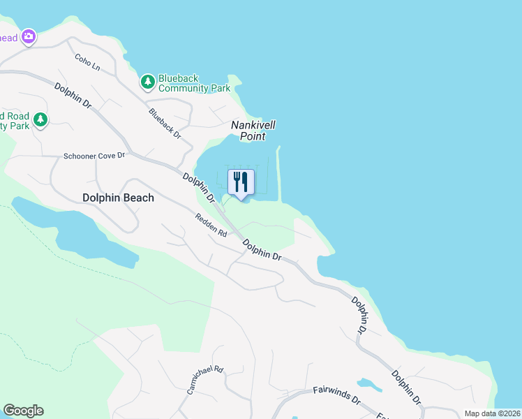 map of restaurants, bars, coffee shops, grocery stores, and more near 3555 Outrigger Road in Nanoose Bay