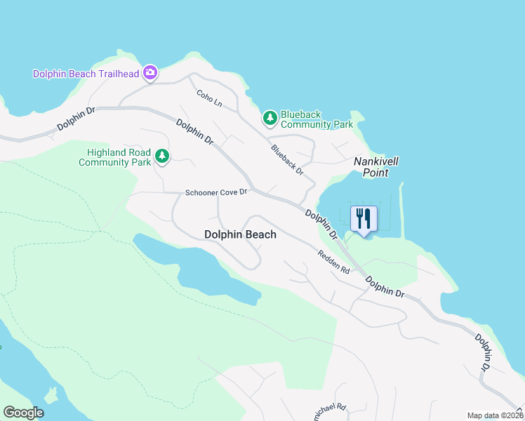 map of restaurants, bars, coffee shops, grocery stores, and more near 3419 Redden Road in Nanoose Bay