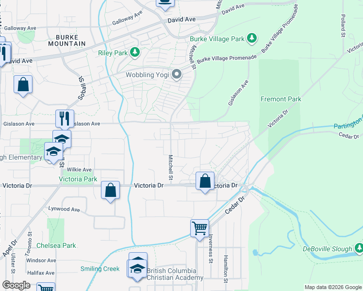 map of restaurants, bars, coffee shops, grocery stores, and more near 1248 Mounce Dr in Coquitlam