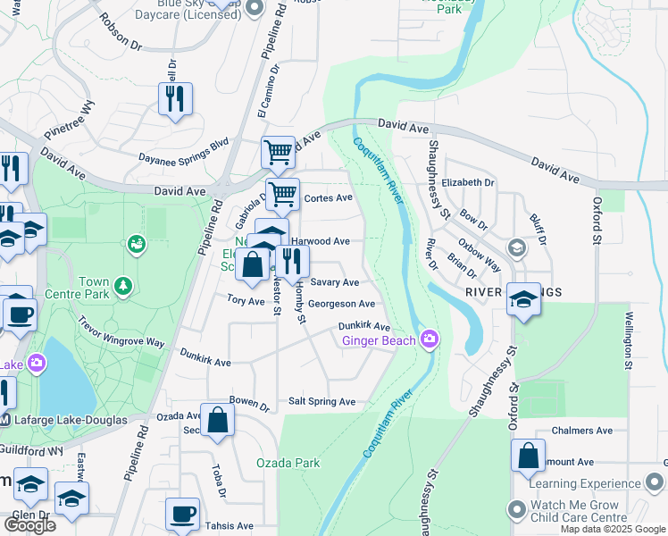 map of restaurants, bars, coffee shops, grocery stores, and more near 3228 Chrome Crescent in Coquitlam
