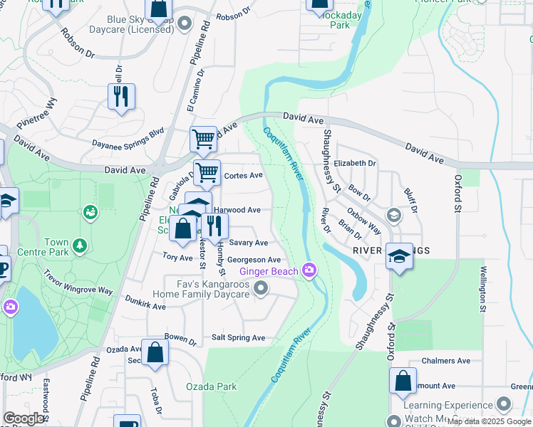 map of restaurants, bars, coffee shops, grocery stores, and more near 1276 Gabriola Drive in Coquitlam