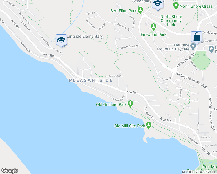 map of restaurants, bars, coffee shops, grocery stores, and more near 676 Ioco Road in Port Moody