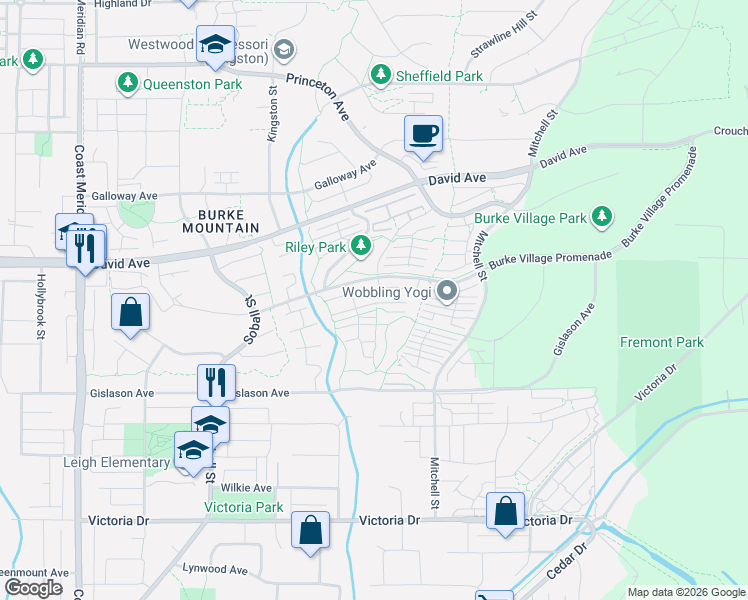 map of restaurants, bars, coffee shops, grocery stores, and more near 3500 Burke Village Promenade in Coquitlam