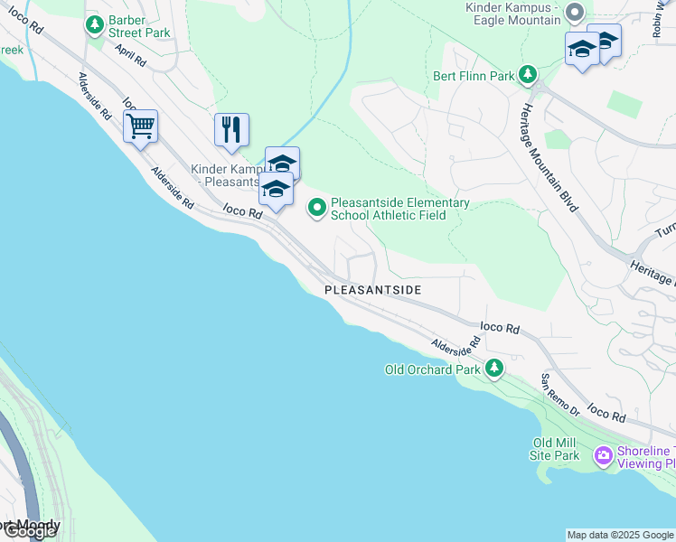 map of restaurants, bars, coffee shops, grocery stores, and more near 769 Ioco Road in Port Moody